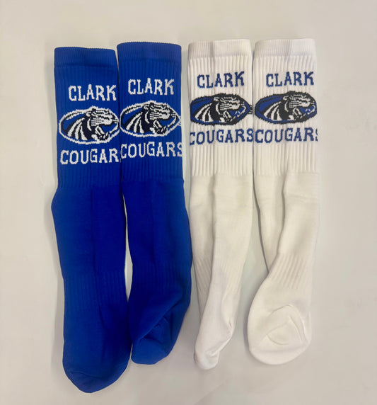 Clark Cougars Embroidered Socks
